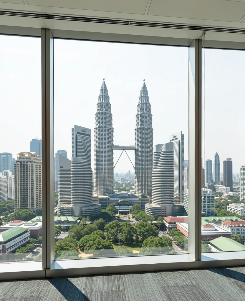 Kuala Lumpur business district skyline